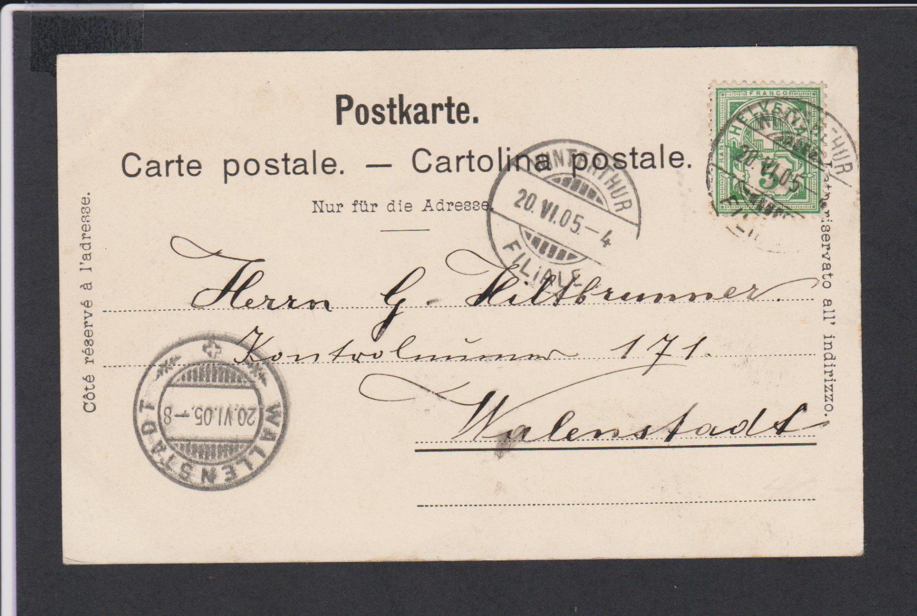 Cartoline postali: Schlatt  ZH   -   alte Ansichtskarte gestempelt 1905 – Usato da Vitznau venduto da Ropaku 3