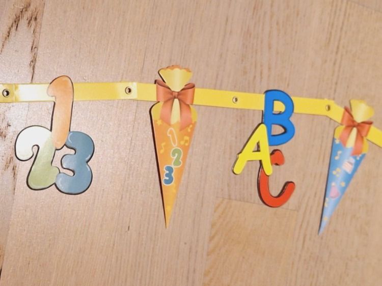 Alle Dekorationen: 2 Stück Girlanden "Schulanfang" & "ABC" – Gebraucht aus Oberkulm von kar_jgx9 1