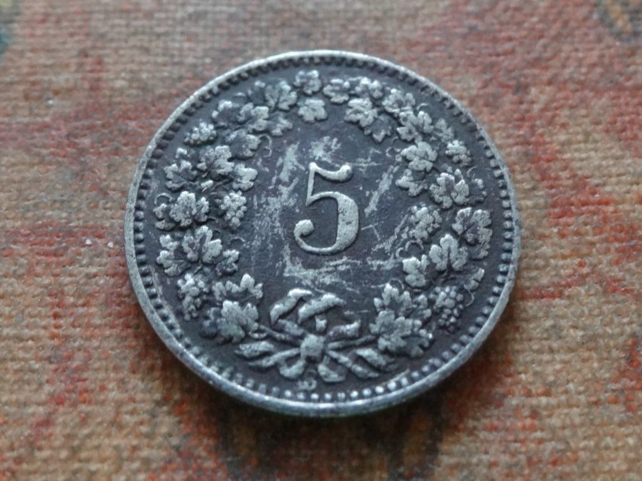 Tutti le monete: 5 Rp. 1895  (C) – Usato da Romanel-sur-Lausanne venduto da Swift13 1