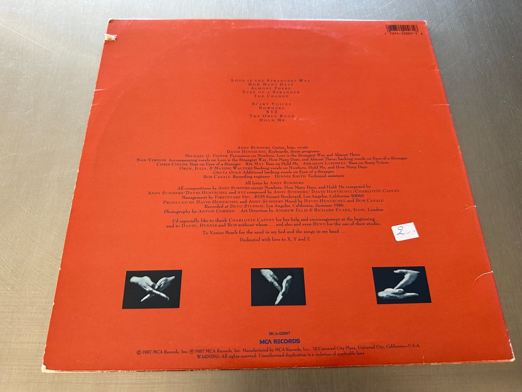 Dischi in vinile: ANDY SUMMERS LP XYZ – Usato da Sion venduto da jaipur1401 1