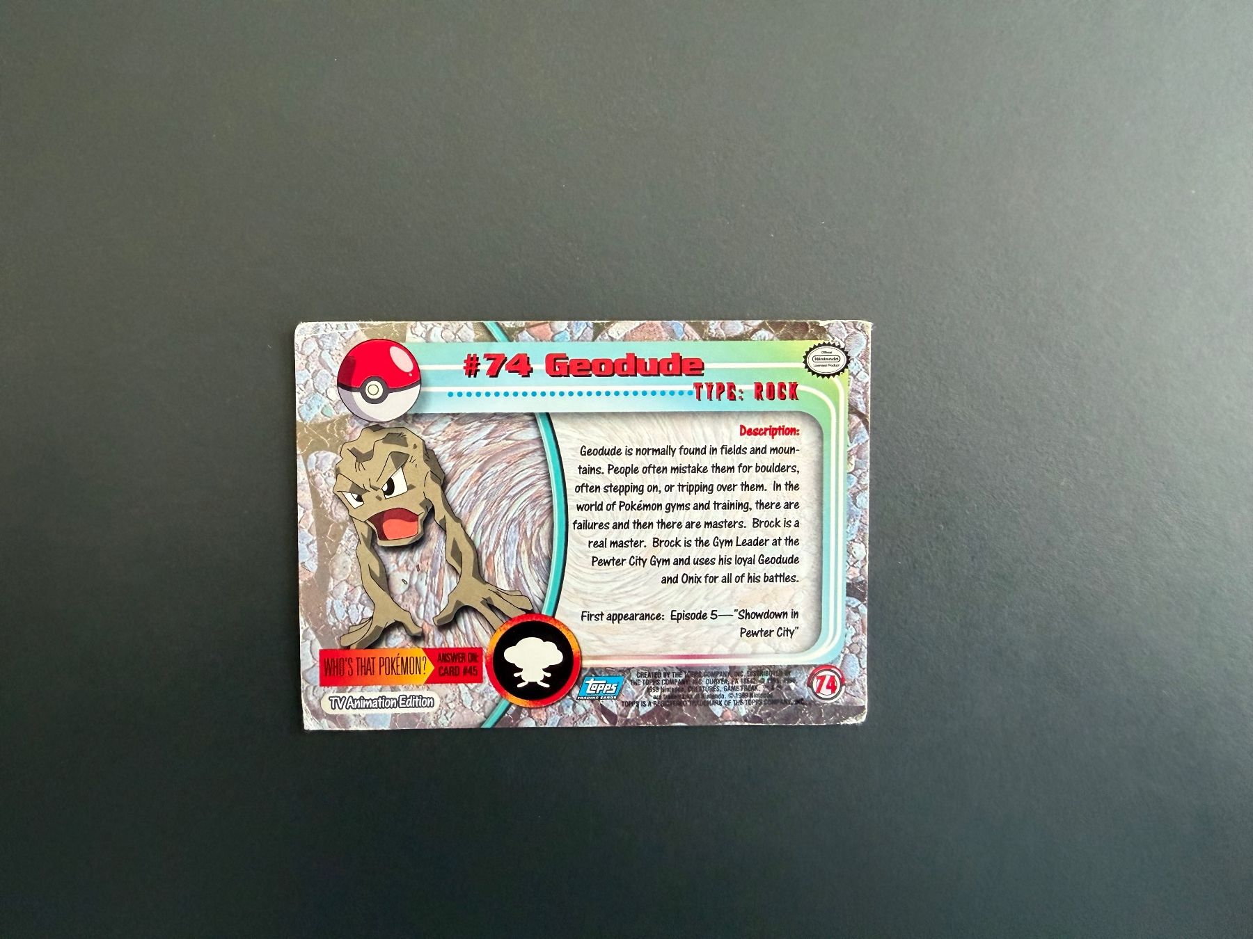 Pokémon Carte collezionabili: Pokémon Topps 1999 - Geodude – Usato da Zürich venduto da mountainwizard00 1