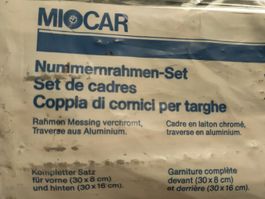 Vintage MIOCAR Nummmerrahmen-Set, verchromt - Top Zustand!