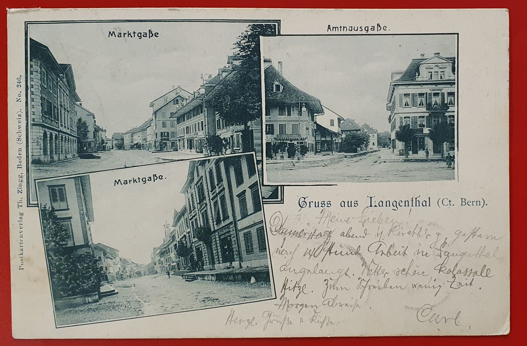 Ansichtskarten: Gruss aus Langenthal 1909 - 3 Ansichten – Gebraucht aus Kreuzlingen von Rschweiz1