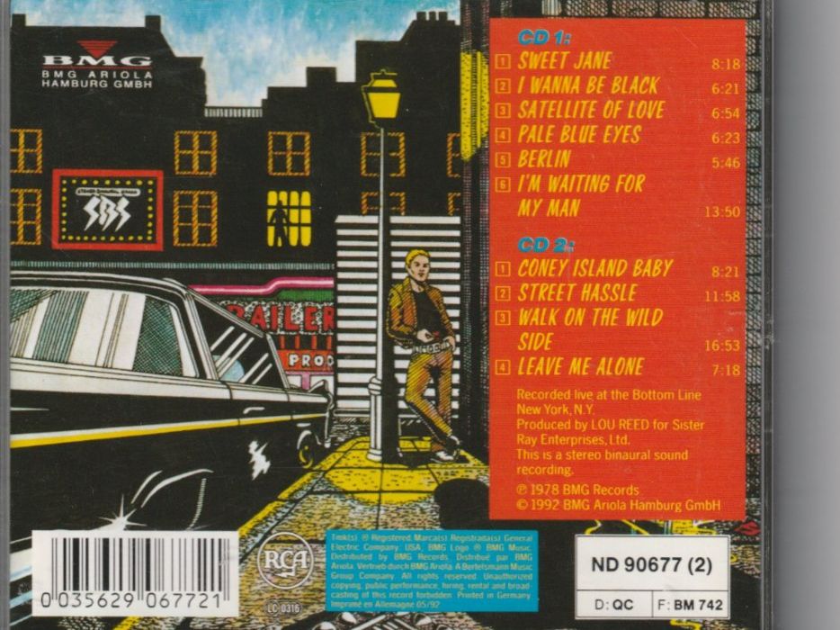 CD: Lou Reed - Take no prisoners live – Nuovo (secondo la descrizione) da Chur venduto da zowie72 1