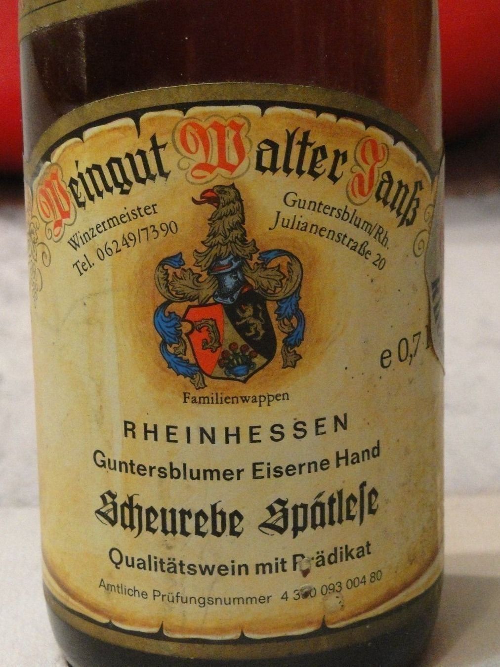 Wein: Rarität Scheurebe Spätlese 1979er – Neu (gemäss Beschreibung) aus Emmenbrücke von Ulisse-22 1