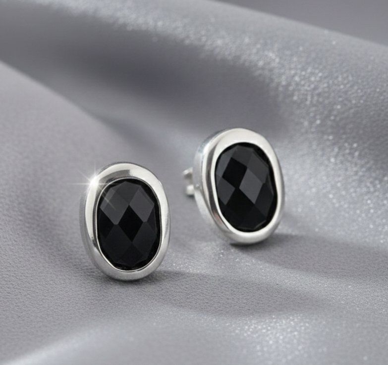 Ohrringe & -stecker: Silber 925 Ohrstecker  mit facettiertem Onyx - Neu – Neu und originalverpackt aus Uetikon am See von Coralreef