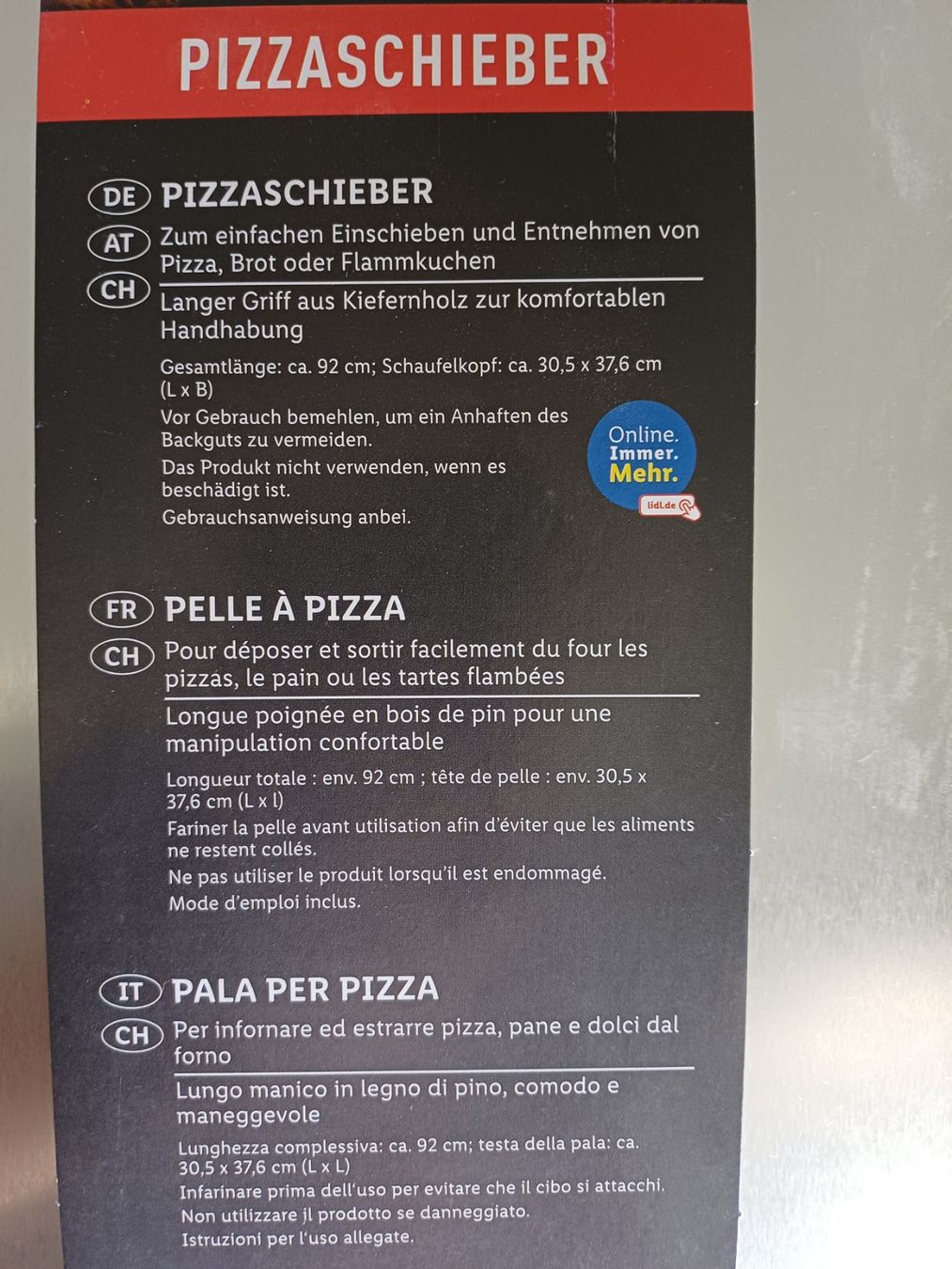 Küchengeräte: NEU Pizzaschaufel / Pizzaschieber – Neu und originalverpackt aus Winterthur von marguerite014 4