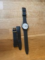 Swatch once again 34mm schwarz, mit Echtleder Armband