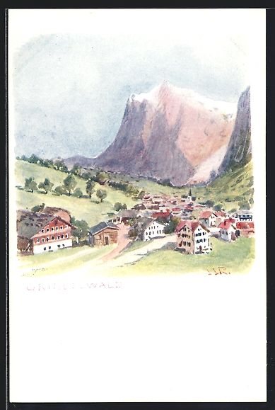 Ansichtskarten: Grindelwald, Ortsansicht bei Tag – Gebraucht aus Berlin von bartko-reher