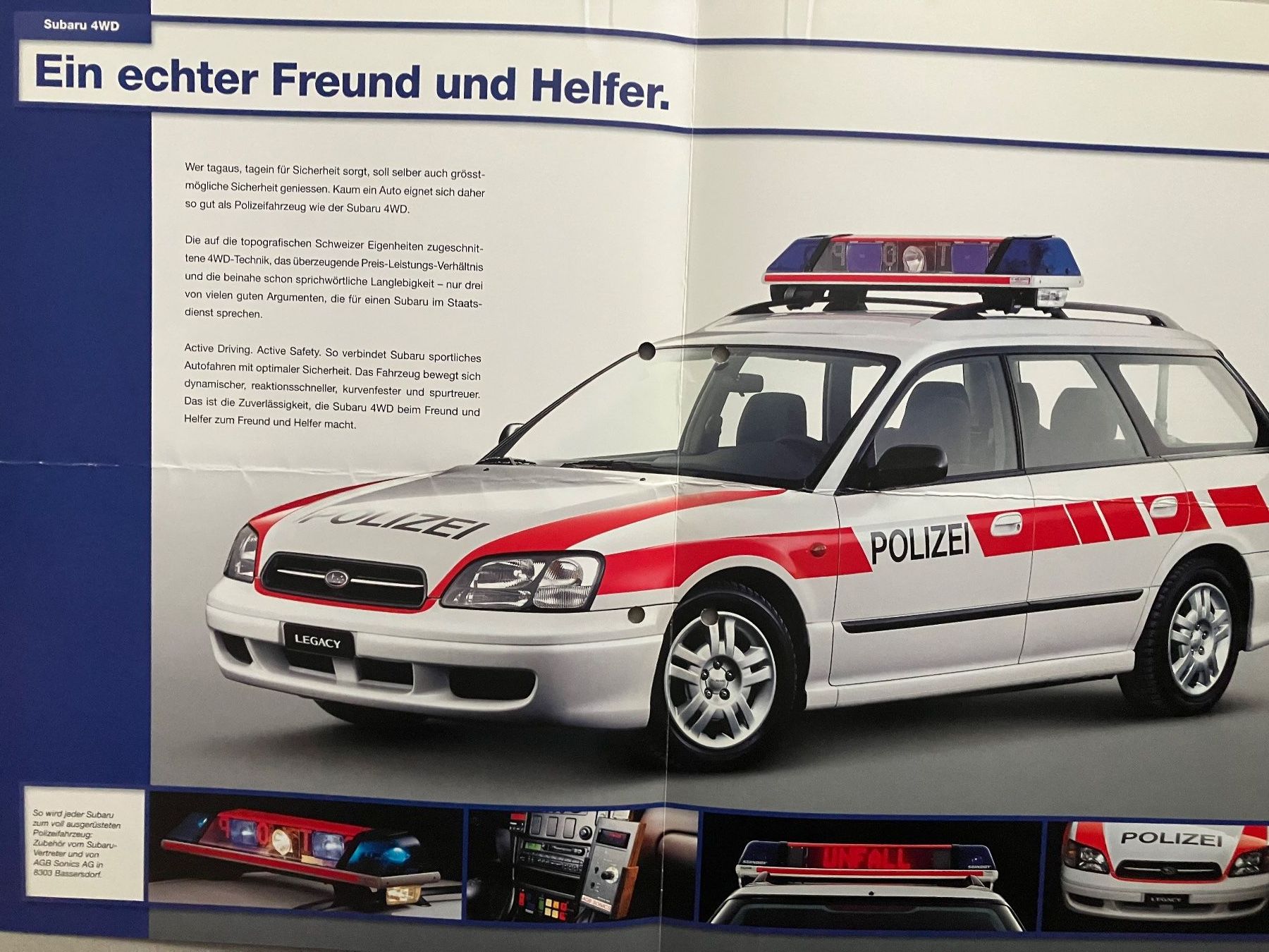 Subaru Automobili: Subaru Legacy 4WD "Polizei" - CH-Originalprospekt – Nuovo (secondo la descrizione) da Malans GR venduto da Chueche427 2