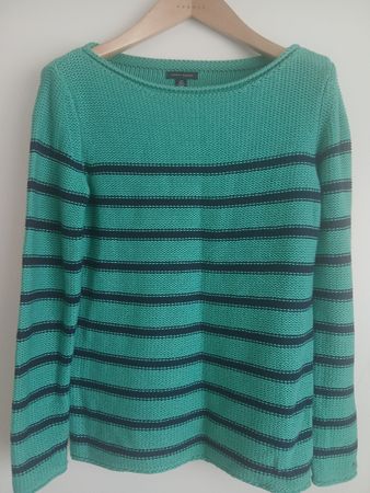 Tommy Hilfiger Striped Cotton Sweater Green Size S/P