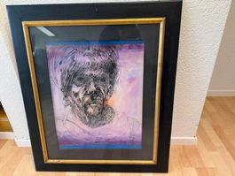 Original Aquarell Portrait gerahmt, signiert