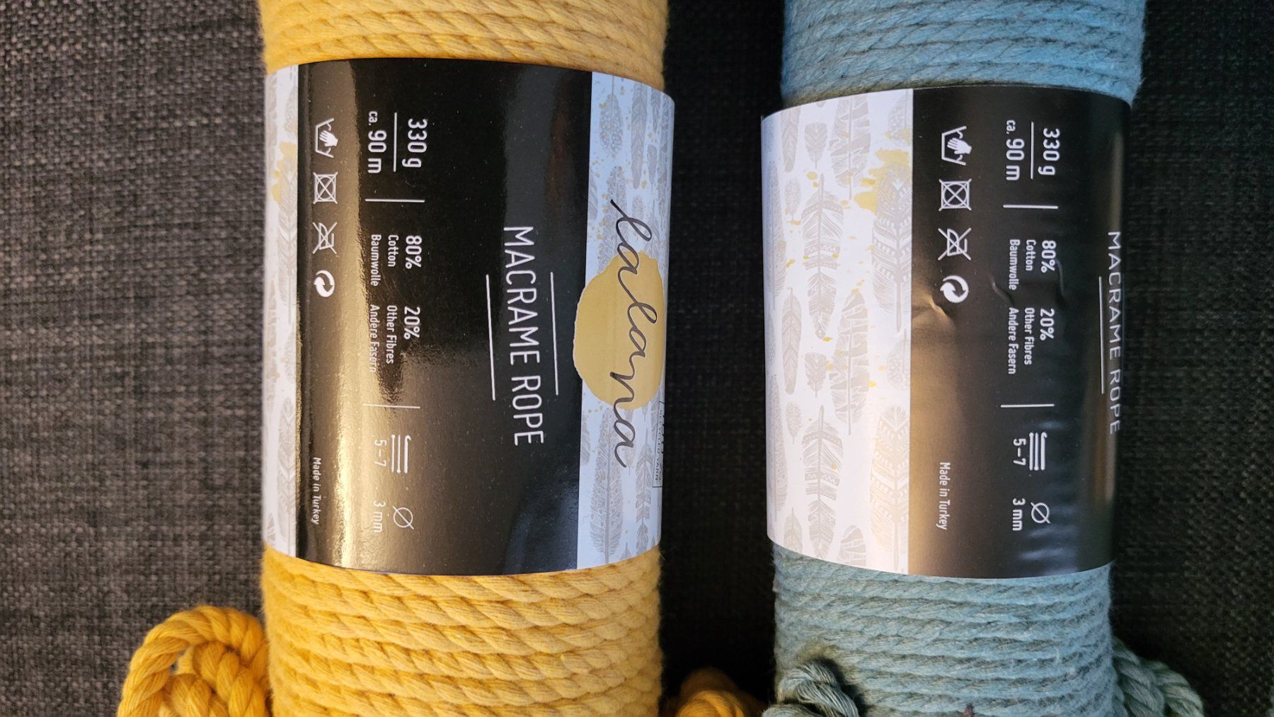 Lana: Macrame Rope lalana Set mit 3 x 90 Meter – Nuovo e nell'imballaggio originale da Strengelbach venduto da maskil 1