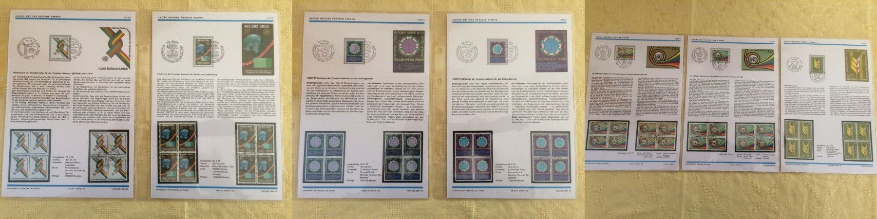 Alle Briefmarken: Div. BL. UNION NATIONS POSTAGE STAMPS 1975-1979 – Neu (gemäss Beschreibung) aus Buchs AG von ReaNaTsch 5