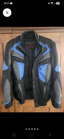 Motorradjacke Spirit of Biker Schwarz Blau Grösse S