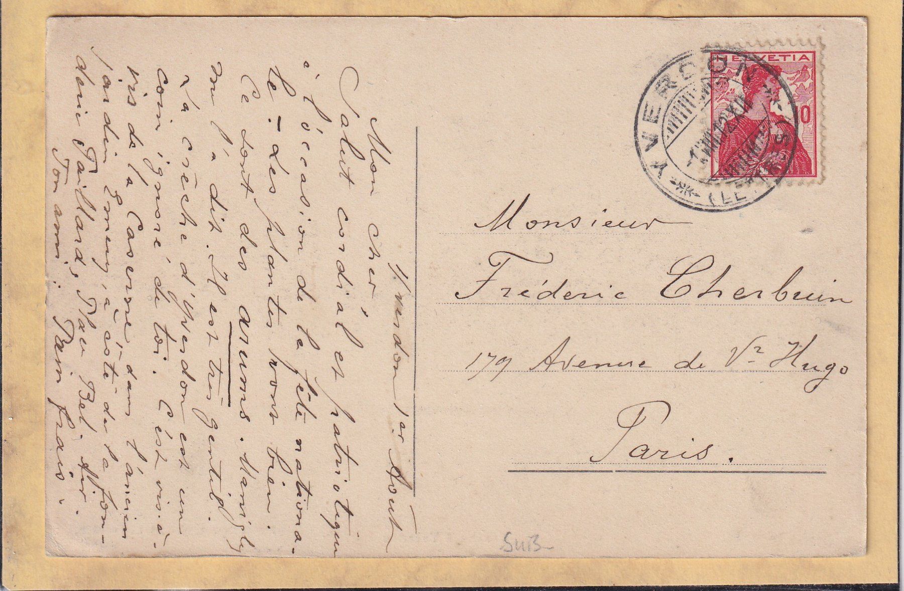 Cartes postales: Yverdon - Crèche - 1912 – D'occasion à Orvin par Pyaeschli 1