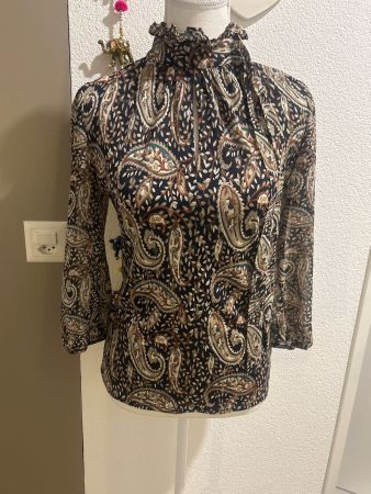 Damen Bluse Paisley Muster Stehkragen von Morgan Gr. M