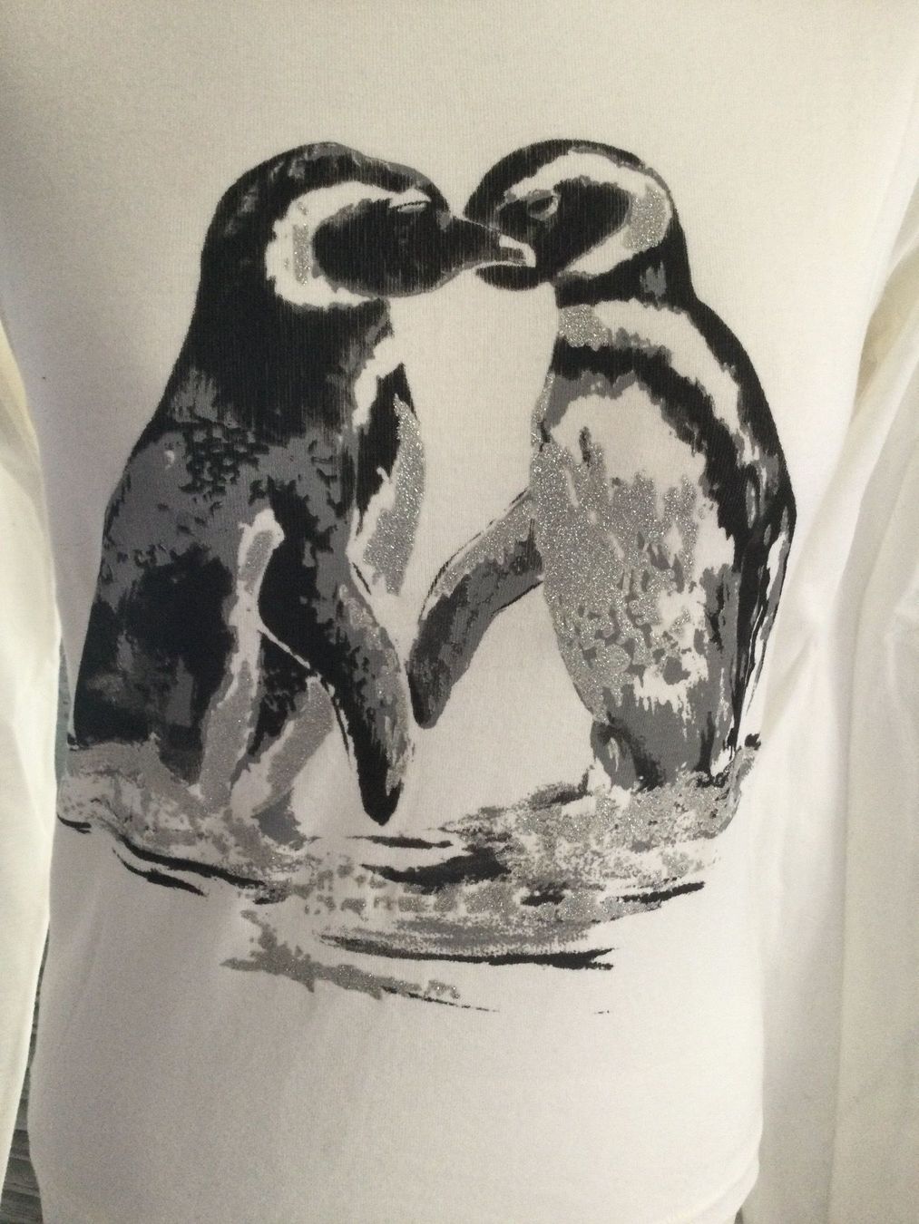 Tops: Sweat blanc motif PINGOUINS, taille M – Gebraucht aus Agiez von chouchanelle 8