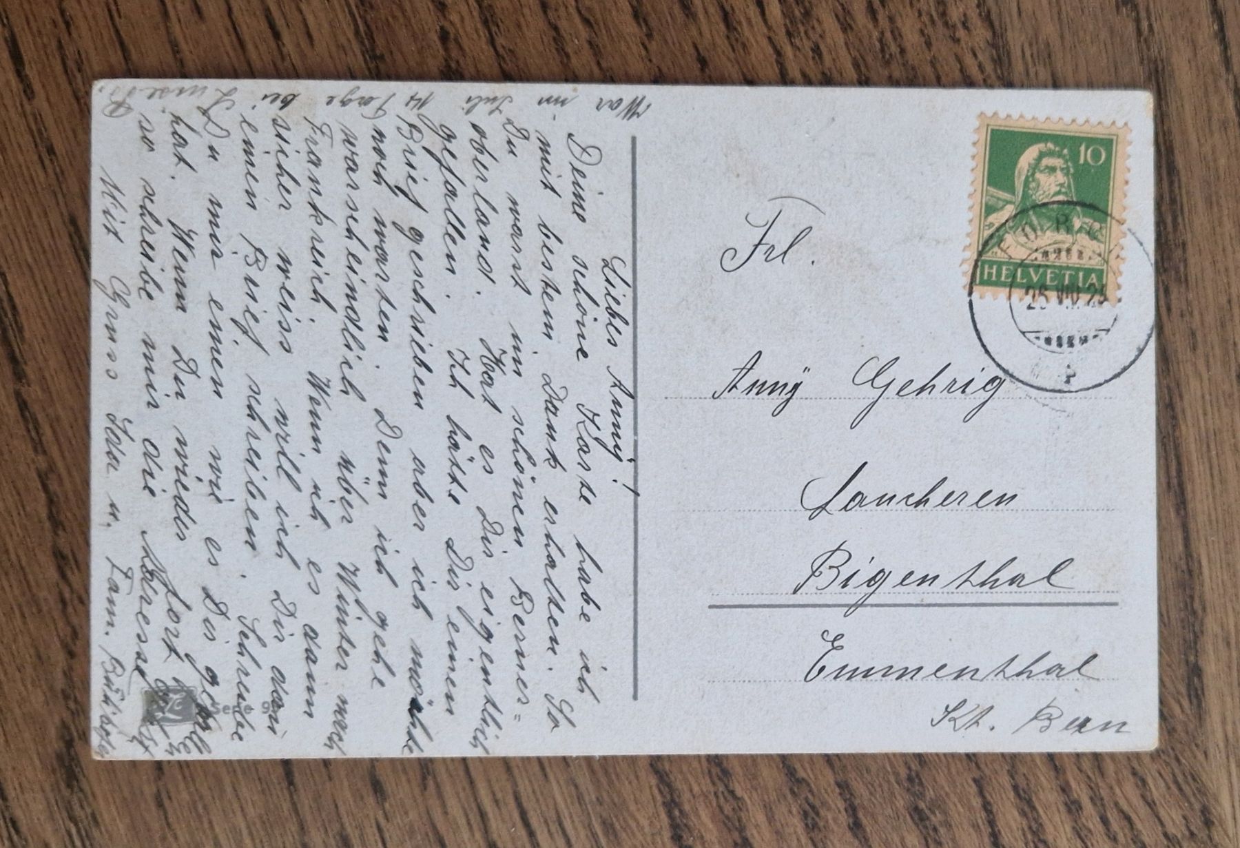Cartoline postali: AK Emmental  nach Bigenthal, Bauernhaus, 1925 – Usato da Ebikon venduto da Donar50 1