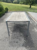 Gartentisch Holz Metall Gestell guter Zustand 180x90cm