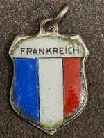 Silber 800 Schmuckanhänger emailliert, ca. 1.5cm FRANKREICH