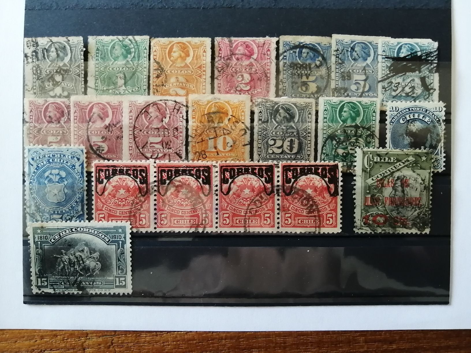 Tutti i francobolli: 18mal Chile 1890 bis 1910 – Usato da Happerswil venduto da tschergi