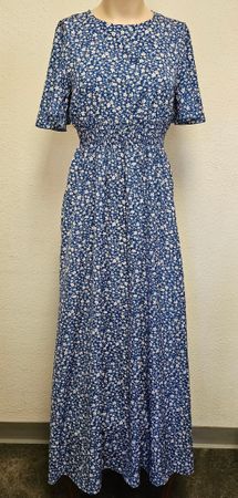SHEIN Maxikleid mit Blumenmuster – Blau/Weiß – Gr. M (EU 38)