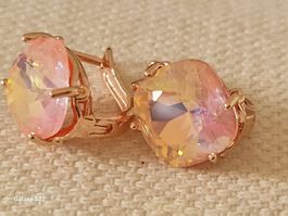 Schöne Ohrringe Strass, pink, Ohrstecker, Strasssteine
