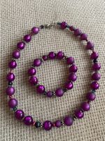 Joli ensemble collier et bracelet violet