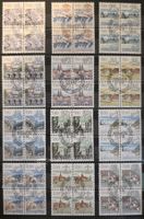 Schweiz 1982/1983: 12x 4er-Blöcke gestempelt