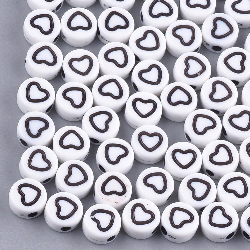 Perlen (unechte): Acrylperlen Herz Weiss 50St. – Neu (gemäss Beschreibung) aus Rüegsau von Tausendfreund
