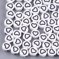 Acrylperlen Herz Weiss 50St.