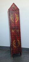 Origineller Vintage Holzschrank rot mit Sonne & Mond