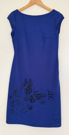 Desigual - Robe bleue, motifs papillon - taille 36