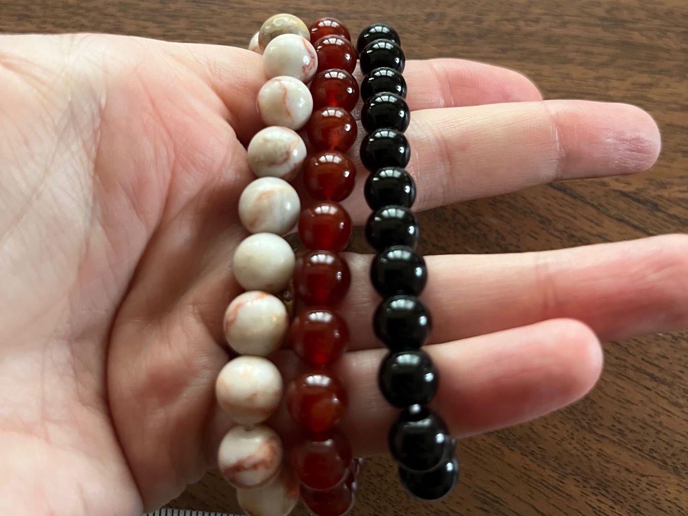Bracciali & Braccialetti: 3er Set Armbänder, Edelstein, Karneol, Red Jasper, Onyx – Nuovo e nell'imballaggio originale da Gams venduto da Mariawicca 1