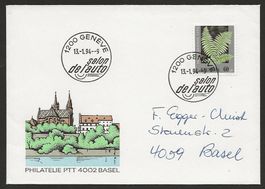 1994 Brief von Genf, Stempel Salon de l'auto, nach Basel