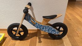 Laufrad Holz blau mit Tiermotiv