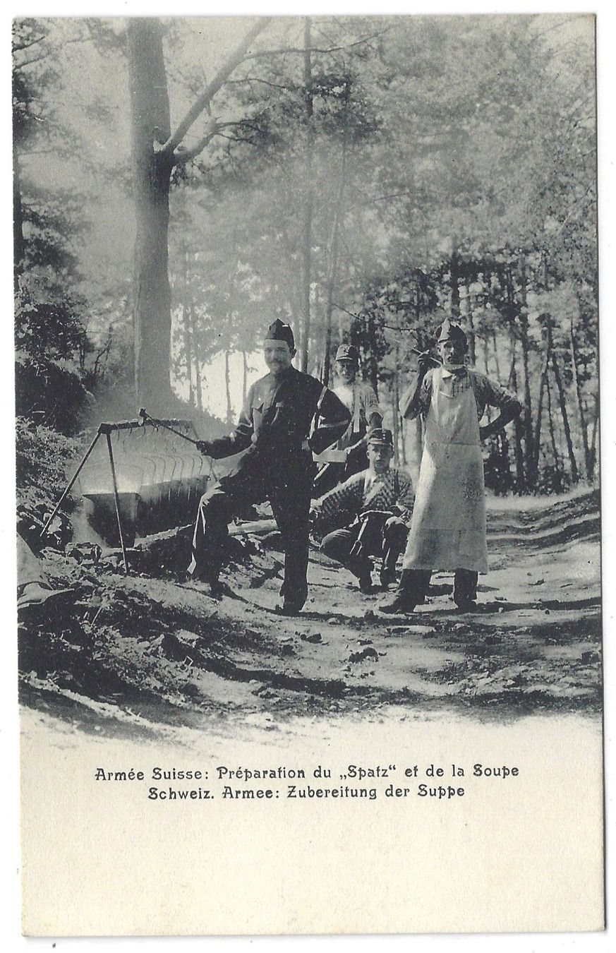 Cartoline postali: Armée Suisse : Préparation du "Spatz" et de la Soupe – Usato da Bütschwil venduto da Jackson1A