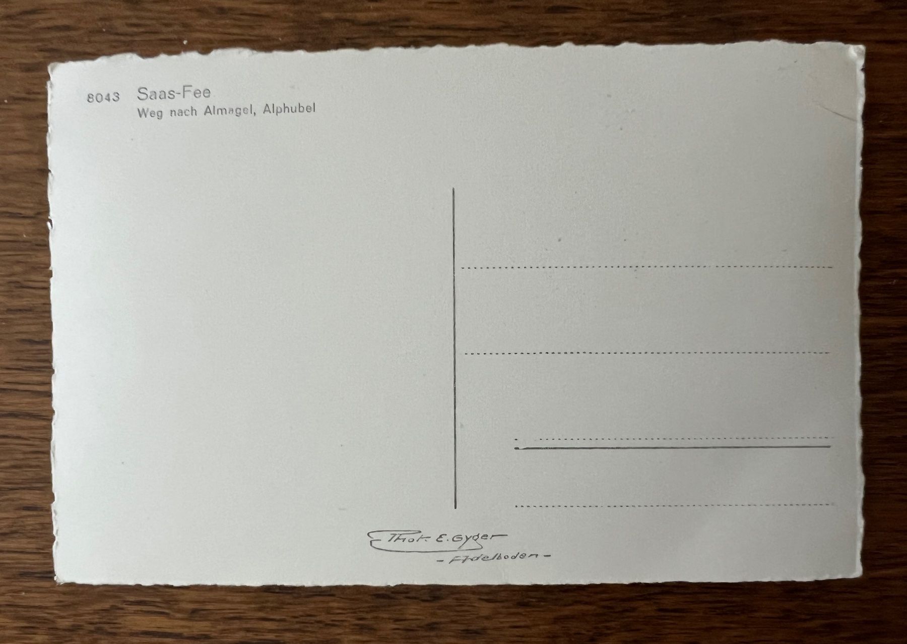 Ansichtskarten: Postkarte Saas Fee – Neu (gemäss Beschreibung) aus Grueningen von ant_qb8l 1
