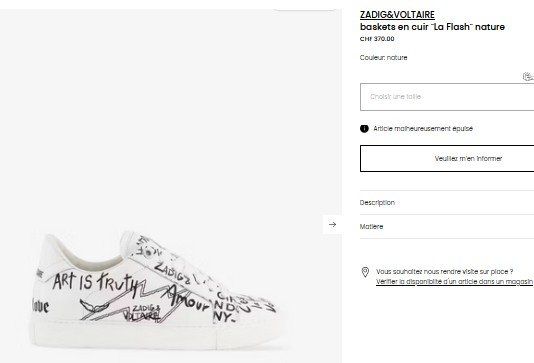 Zadig & Voltaire Scarpe da donna: Zadig & Voltaire Sneakers . 38 – Usato da Collonges venduto da Auganien 1