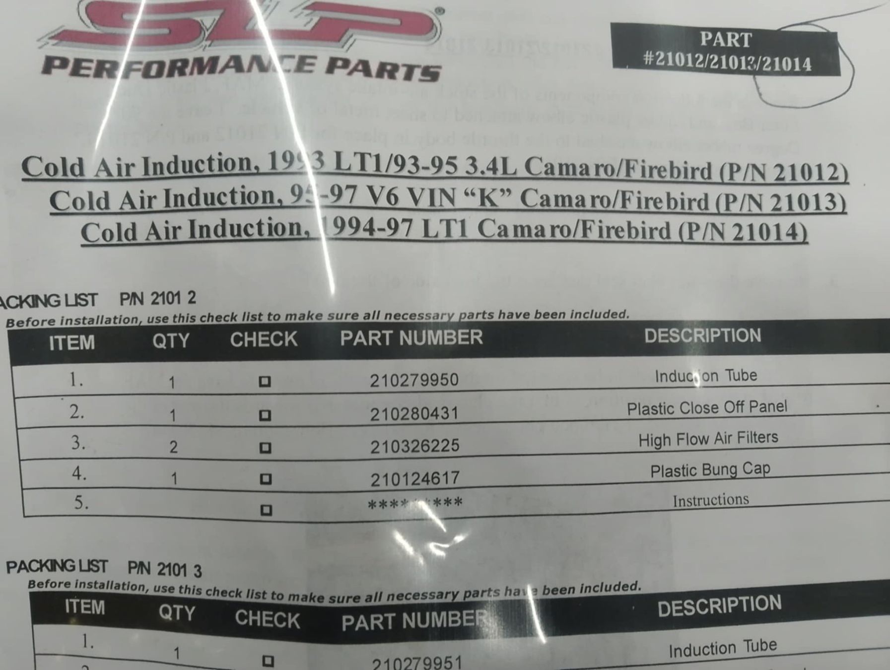 Pontiac Tutti pezzi di ricambio auto: Ansaugsystem: SLP Intake, Camaro und Firebird – Nuovo e nell'imballaggio originale da Niedergösgen venduto da usc_8fsx 1