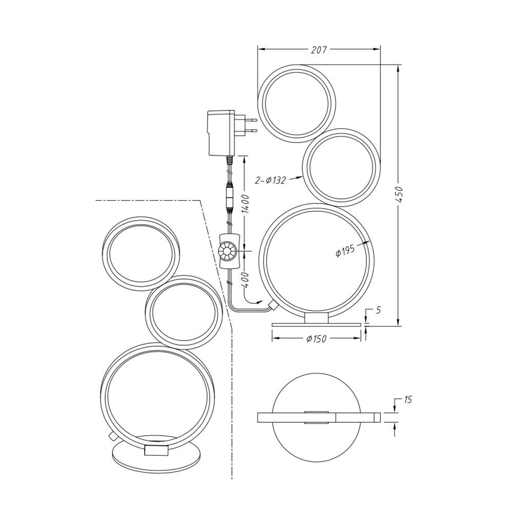 Lampade: LED Tischleuchte, Dimmer, 45 cm Höhe – Nuovo (secondo la descrizione) da Kreuzlingen venduto da Smart-Light 2