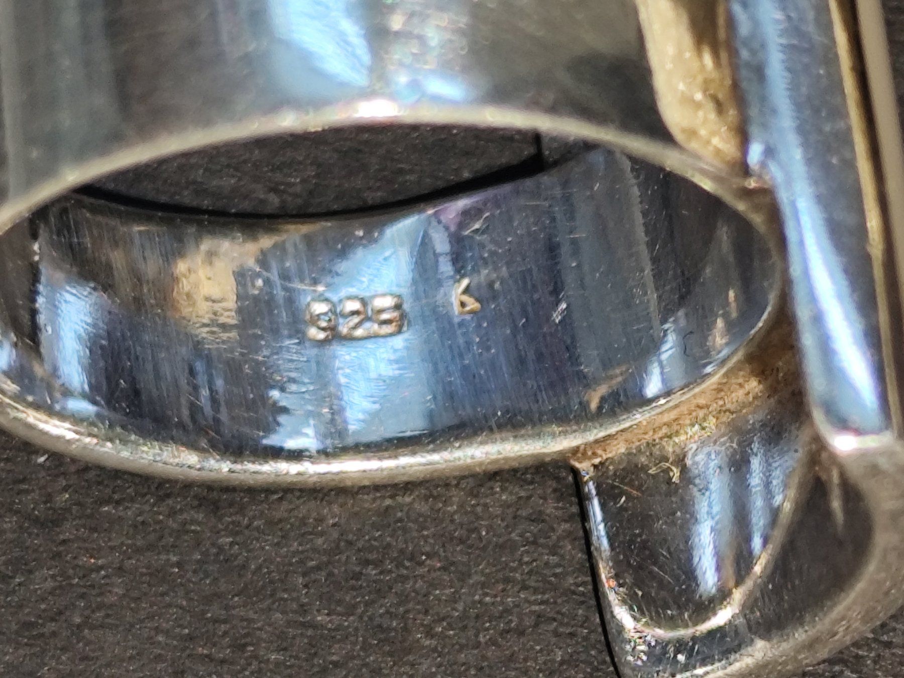 Anelli: Silberring mit Perlmutt Einlage breit Statement Ring 925 – Usato da Bettingen venduto da hamau2012 1