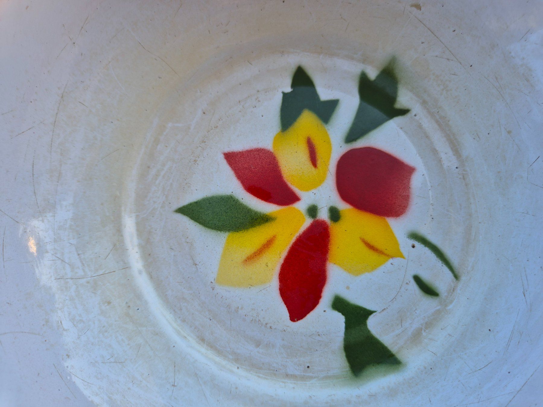 Schalen: Emailleschüssel mit Blumenmuster, Vintage – Gebraucht aus Bern von aronari 2