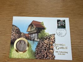 Numisbrief Jeremias Gotthelf 20 Fr Münze 1997 
