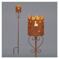 Fackel Gartenstecker Rosteisen 10x10cm Höhe 90cm