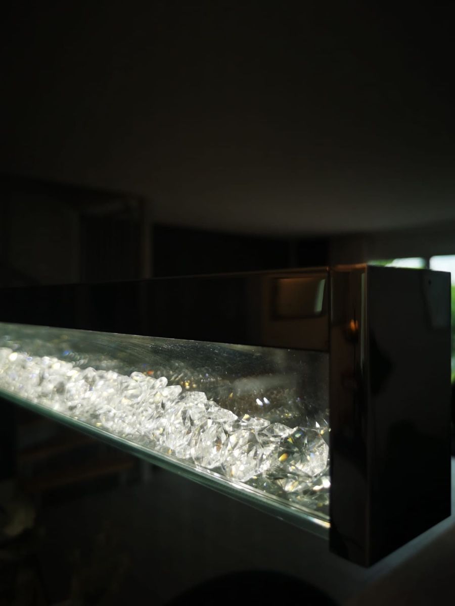 Lampade: Design Kristall LED-Pendelleuchte, länglich, dimmbar – Usato da Kräiligen venduto da pet_9kmd 4
