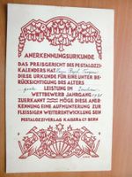 Anerkennungsurkunde fürs Zeichnen 1931