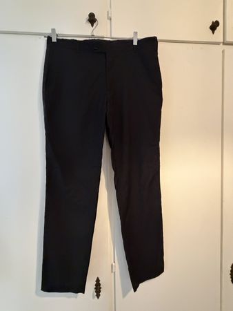 Pantaloni da smoking neri con nastro laterale taglia 36 usat