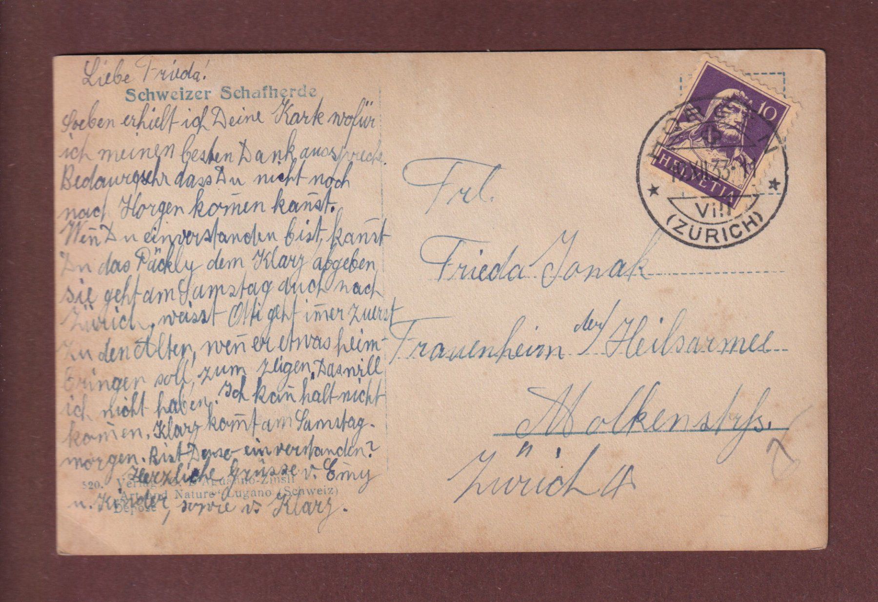 Ansichtskarten: SCHAFHERDE - 1933 – Gebraucht aus Pully von nicecards-shop 1